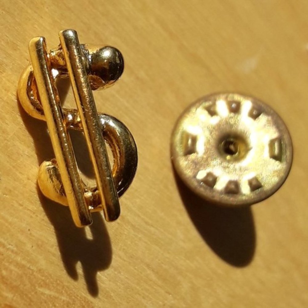 Lapel Pin Gold Money Dollar Symbol Las Veg…